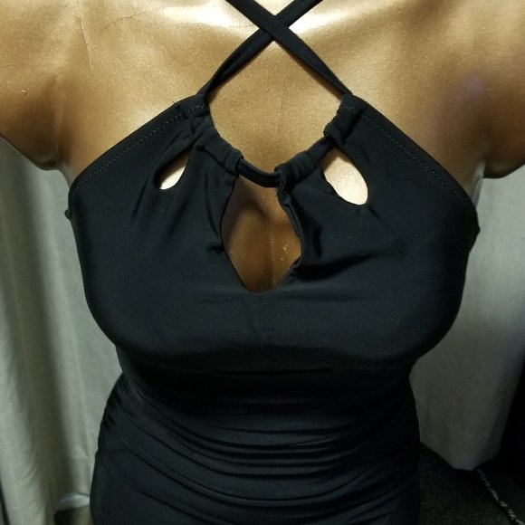 NWT Cupshe Sexy Black OnePiece Swim Bathing Suit with Cut Outs XS - Picture 4 of 11